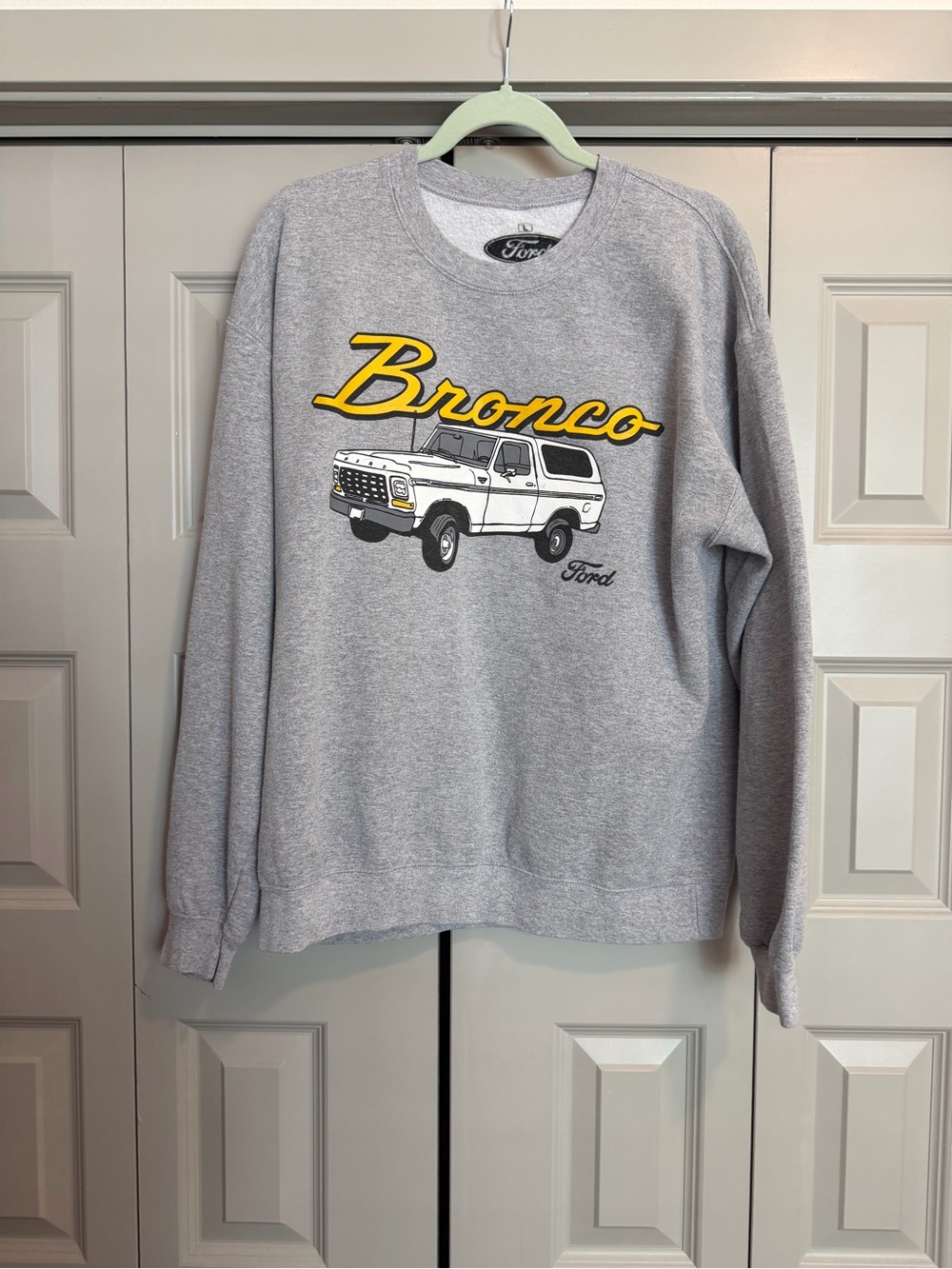 Ford Bronco Crewneck Sweatshirt - Gray with Yellow Graphic - Picture 1 of 5
